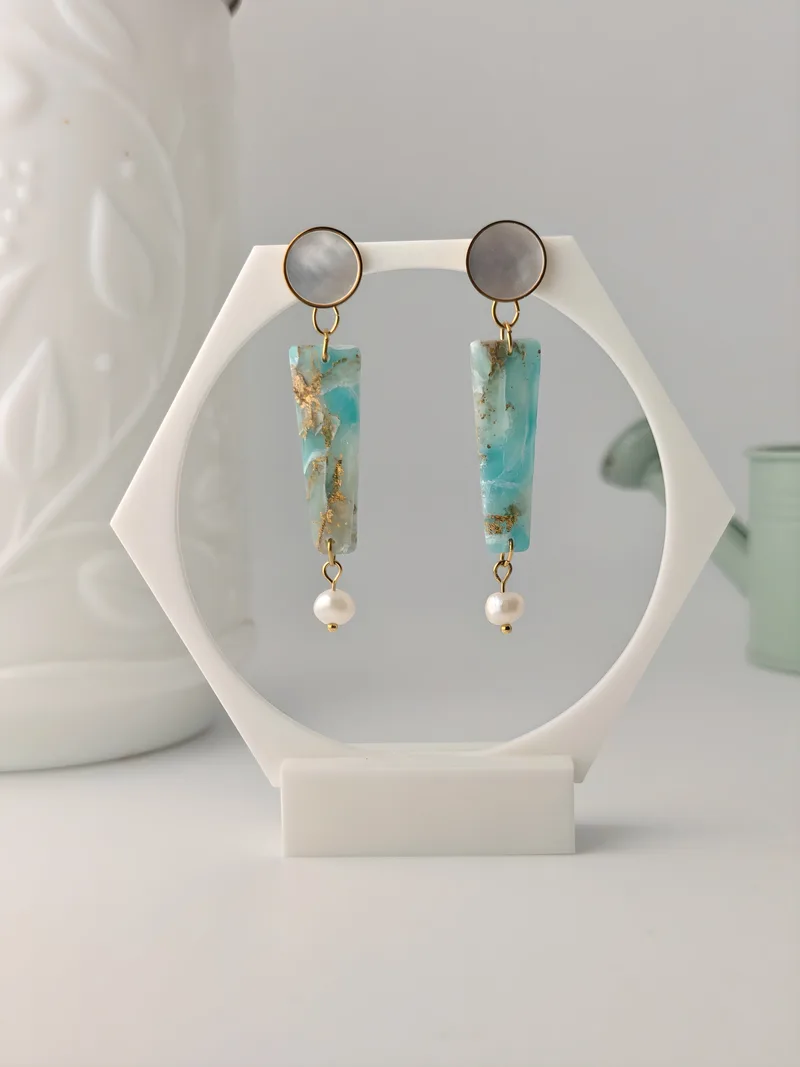 Inconnu, Turquoise, polymère façonné main — Atelier Ora